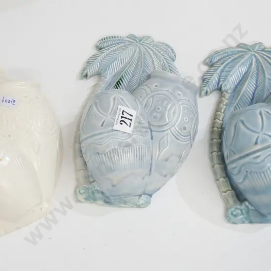 Three Beswick Palm Tree Wall Vases