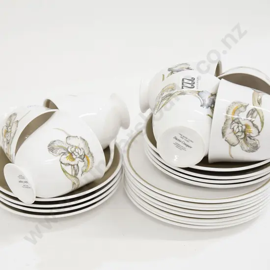 Seven Susie Cooper 'Iris' Pattern Cups Saucers & Plates