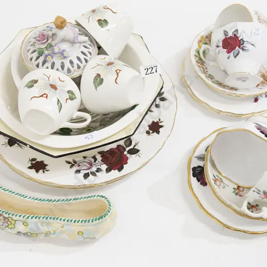 Four China Trios Together with Assorted Tea China incl Royal Albert