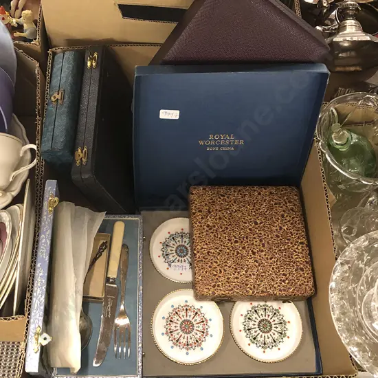 Quantity of Boxed Cutlery and Royal Worcester Dishes