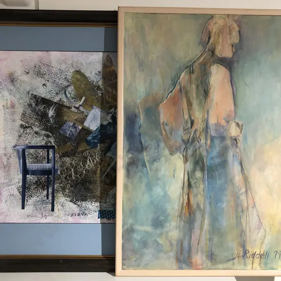 H Riddell 'Dreamtripper' acrylic on board together with Dawn Glynn Work