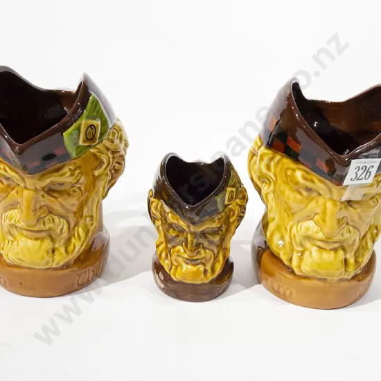 Three Wade McCallum Whisky Jugs of sizes