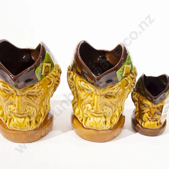 Three Wade McCallum Whisky Jugs of sizes