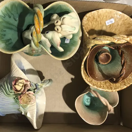Box of Assorted Pottery Vases and Ornaments