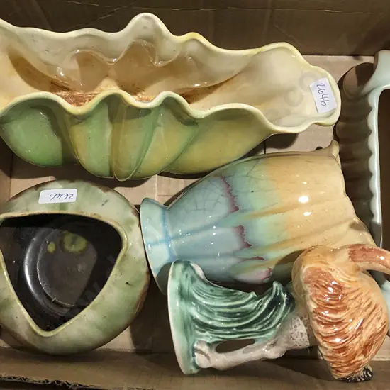 Box of Assorted Pottery Baskets etc