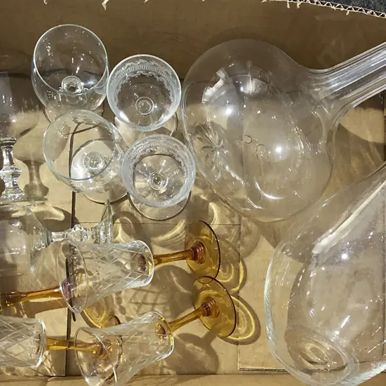 Small Quantity of Glass and Crystal incl Decanters