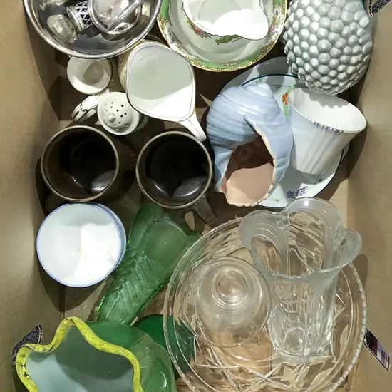 Box of Assorted Pottery and China