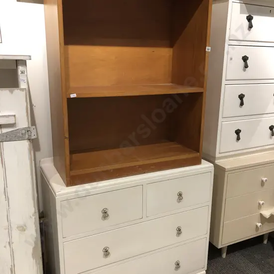 Bookcase and White Painted Chest of Drawers