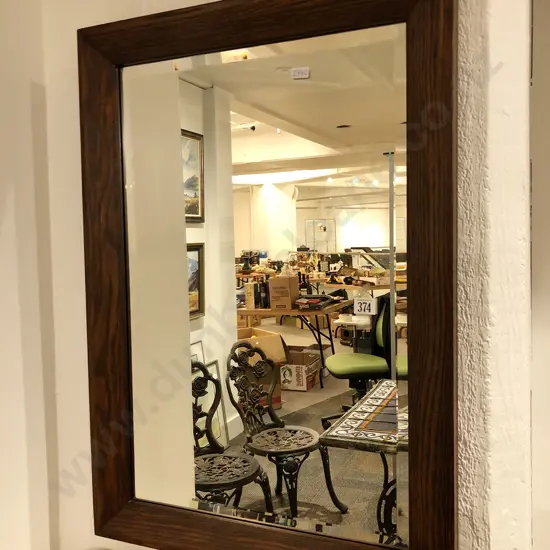 Oak Framed Bevelled Edge Wall Mirror