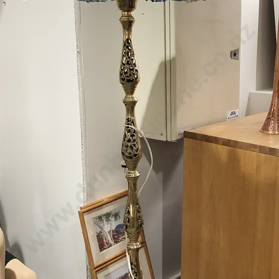 Brass Standard Lamp and Shade