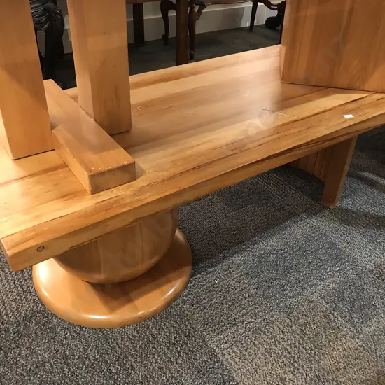 Rimu Coffee Table Turned Wood Base