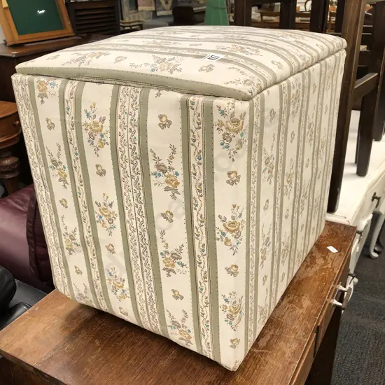 Upholstered Footstool/Hamper