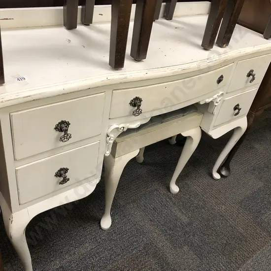 White Painted Dressing Table and Stool(a/f)