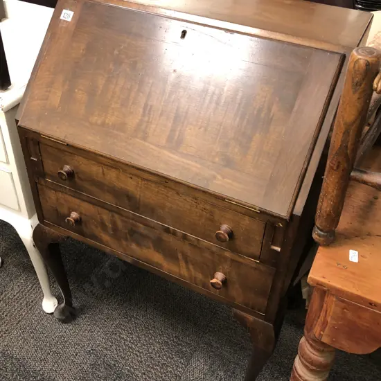 Bureau and Rush Seated Side Chair (a/f)