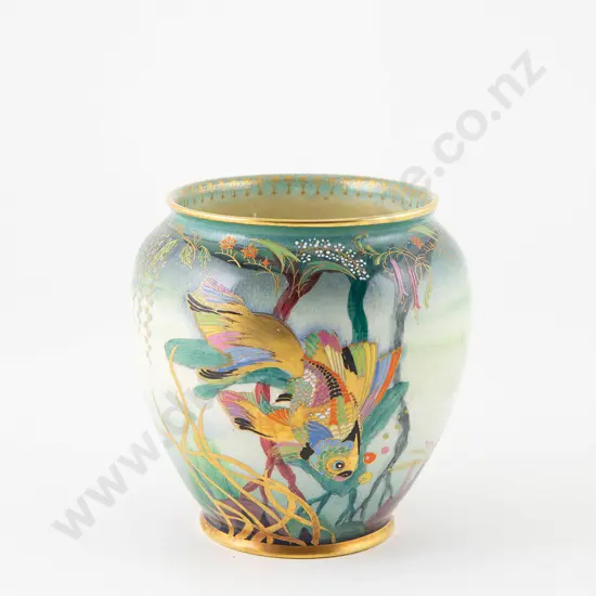 Rare Carlton Ware Shabunkin River Fish Pattern Vase