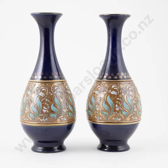 Pair Royal Doulton Slaters Patent Vases