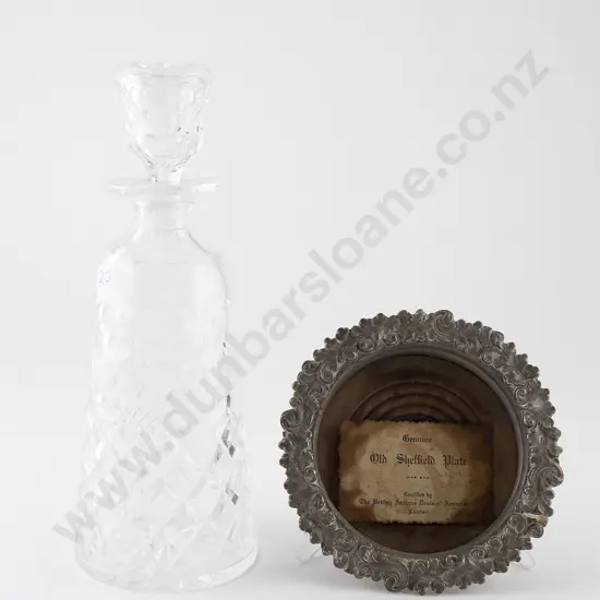 S/P Wine Coaster & Cut Glass Decanter