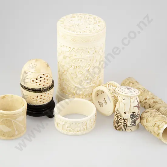 Seven Various Ivory & Bone Carvings