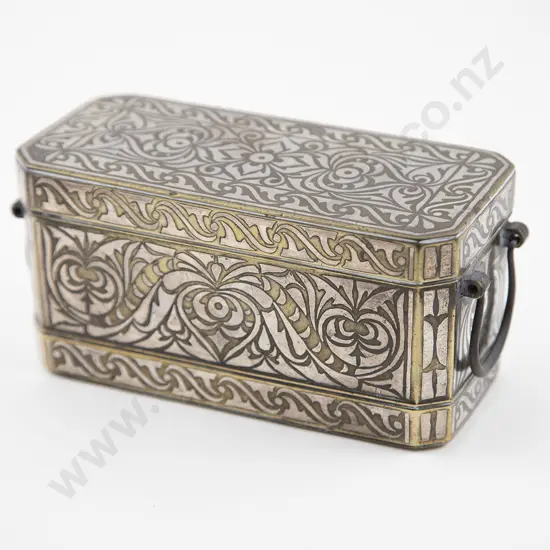 Eastern Silver Inlaid Spice Box