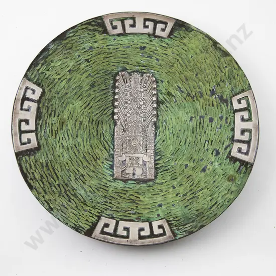 Peruvian Bronze & Silver Overlaid Wall Plaque