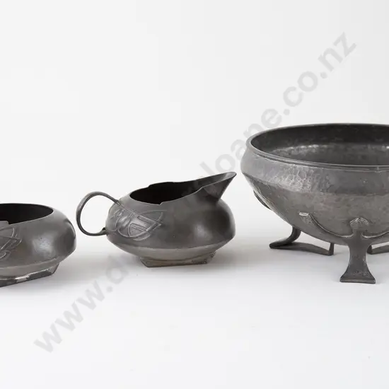Liberty Tudric Pewter Sugar & Cream Set