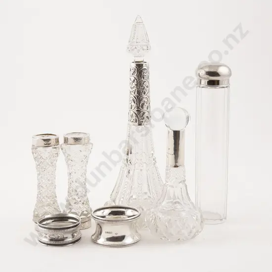 Three Edwardian Glass Dressing Table Bottles