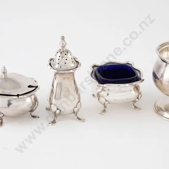 Geo V 3pce S/S Cruet Set