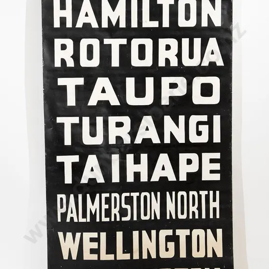 Interesting & Rare Vintage NZ Hand Painted Bus Destination Scroll