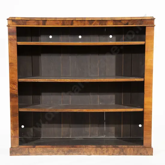 Victorian Walnut Open Bookcase