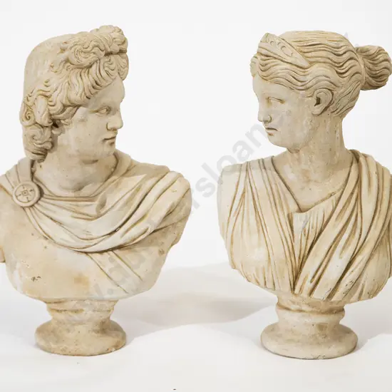 Pair Plaster Classical Busts