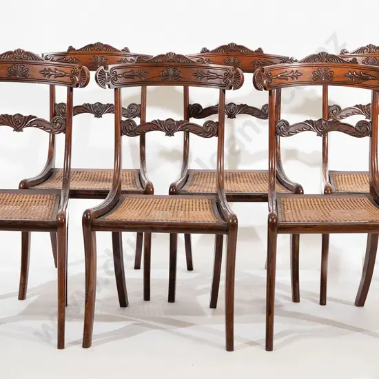 Set Six Regency Rosewood Side Chairs