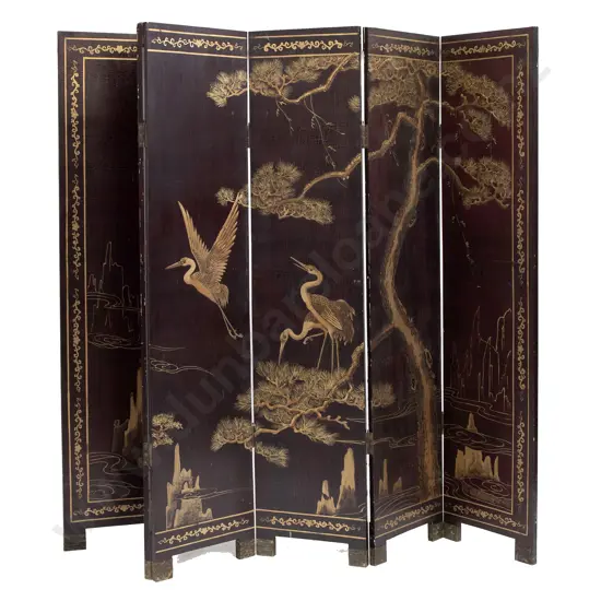 Japanese Six Panel Folding Screen