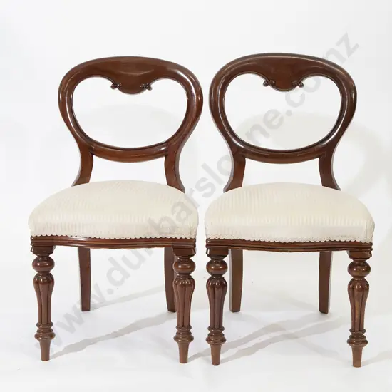 Set Six Mahogany Balloon Back Dining Chairs
