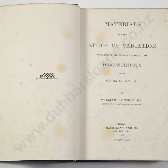 Bateson William - Materials For The Study Of Variation