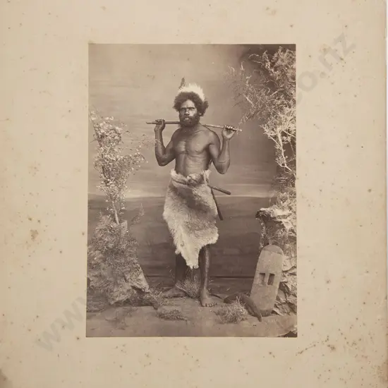 john William Lindt (1845-1926) Albumen Photograph Of A Bearded Aboriginal Man