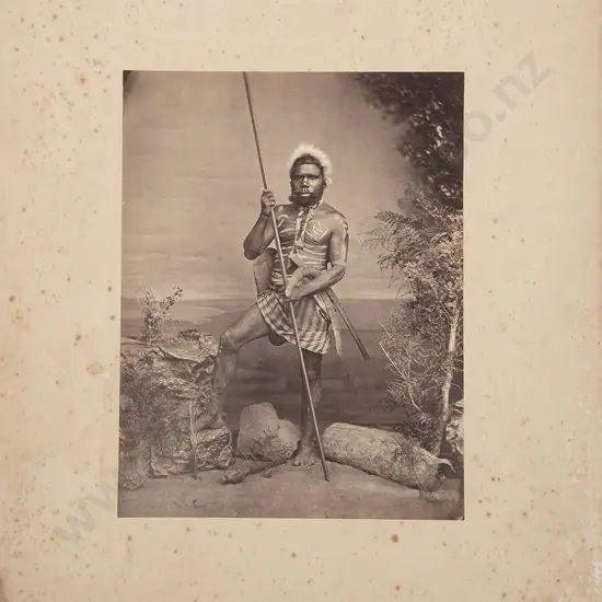 John William Lindt (1845-1926) Albumen Photograph Of A Bearded Aboriginal Man