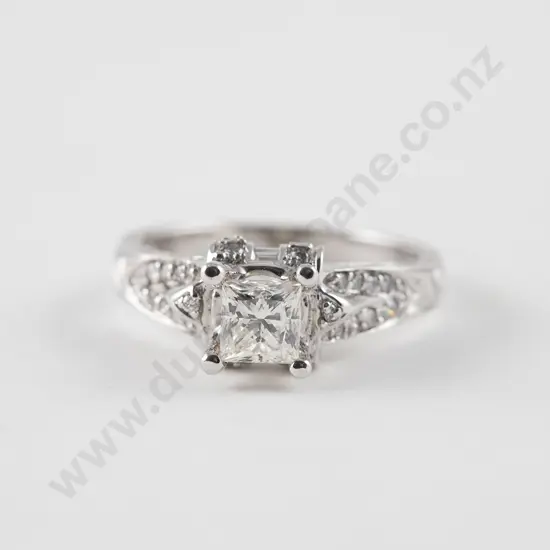 18ct White Gold Solitaire Diamond Ring