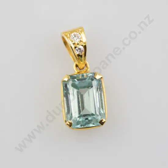 22ct Single Blue Zircon Pendant