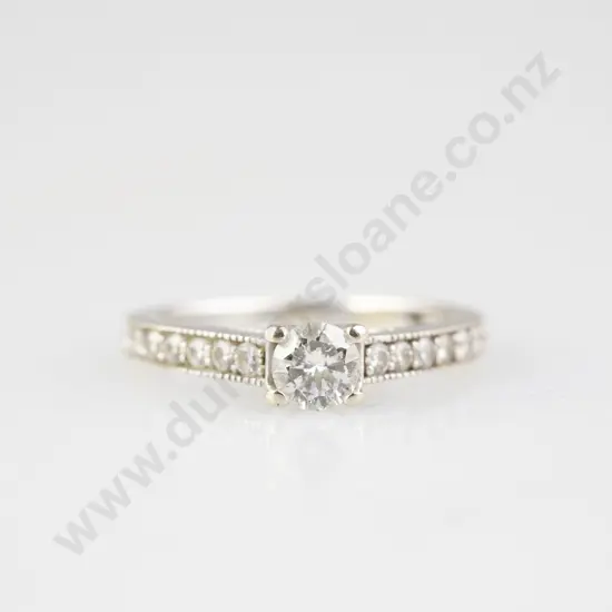18ct White Gold Solitaire Diamond Ring