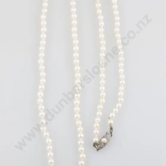 Fine Mikimoto Single Strand Uniform Cultured Pearl Necklace