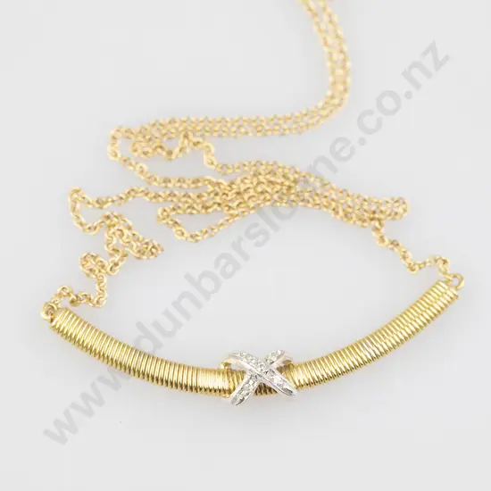 18ct Diamond Crescent Pendant