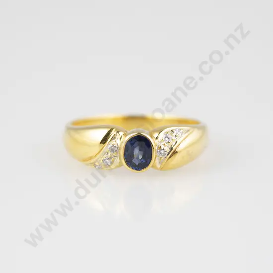 18ct Seven Stone Sapphire and Diamond Band Ring