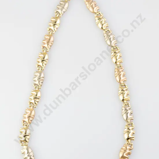 18ct Tri-colour Fancy Necklace