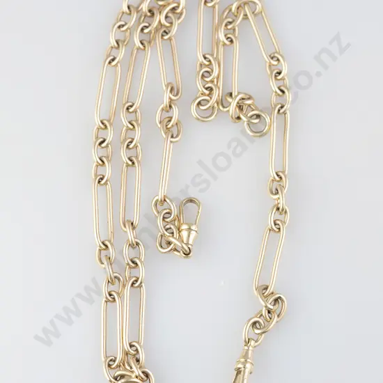 Modern 9ct Trace and Rail Link Albert Chain
