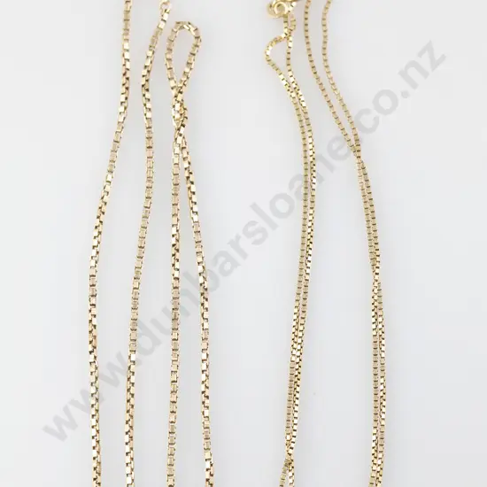 Two 9ct Box Link Neck Chains