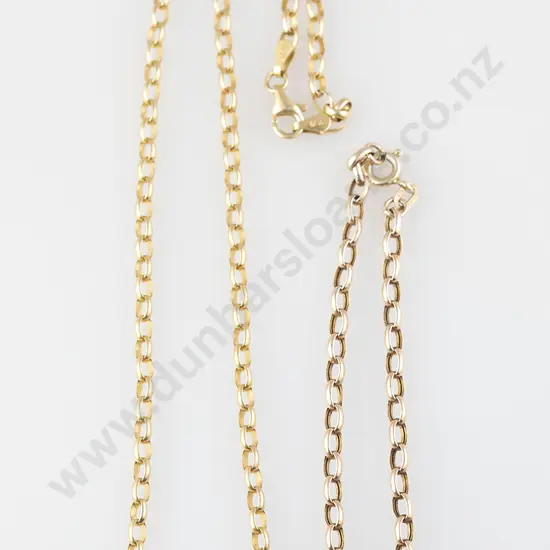 9ct Trace Link Neck Chain with near matched bracelet
