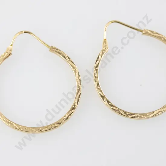 Pair 18ct Hoop Earrings