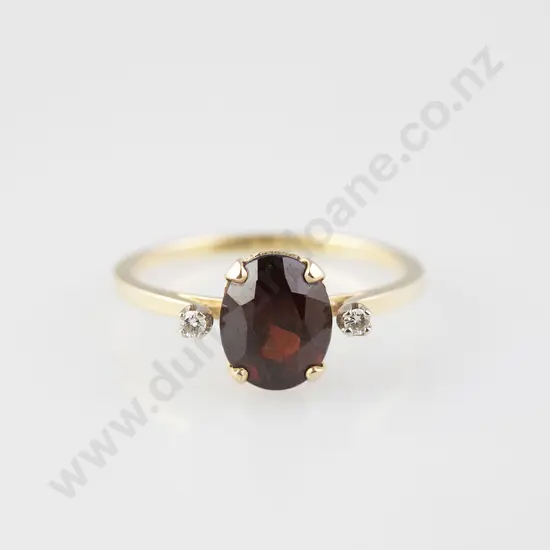 14ct Single Garnet Dress Ring