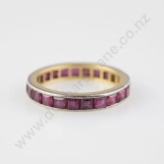 Platinum & 18ct 23stone Ruby Eternity Band