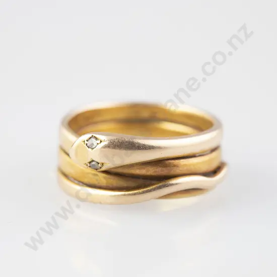 Victorian 15ct Triple Coil Snake Ring